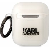 3D Logo NFT Karl Head TPU Case for Airpods 1/ 2 White