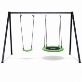 Garden Swing Stork®s Nest Seat 2in1 Frame Black 260x173 cm