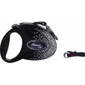 Flexi FLEXI Smycz Glam Splash Crystal, M TAŚMA 5 m, czarna