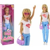 Anlily Children®s Doll Long Blonde Hair Handbag Glasses White Blouse