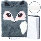 Plush Notebook Notebook Lined Gray Fox A5 80 Sheets