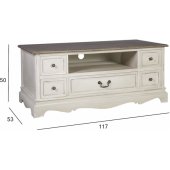 SAMIRA 117x53xH50cm Antique White