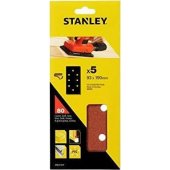 STA. ŠLIFUOJAMASIS POPIERIUS 93 mm x 190 mm P80 / 5 vnt. 8 SKYLĖS SU VELCRO