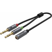 CABLE MiniJack 3,5mm (F) - 2x 3,5mm (M), Y-C957AB
