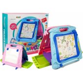 LeanToys dvipusė piešimo lenta, rašikliai, magnetai
