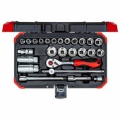 Gedore Red Socket set 3/ 8 ", 26 pieces (red / black, with Shift-gun, S