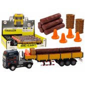 Wood Truck Blue Truck Trailer 1:24 Wood Logs Sounds Lights
