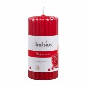 CANDLE RIBBED PILLAR 120MM POMEGRANATE