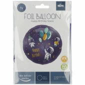 Folinis balionas „Birthday Space“ 45cm