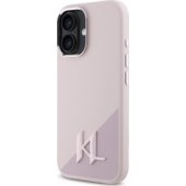 "Silicone Shadow Metal Initial MagSafe iPhone 16" Pink