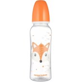 Standartinis buteliukas siauru kakleliu 250 ml CUTE ANIMALS 11/ 841 oranžinis