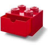 Desk Drawer 4 Storage Box Red
