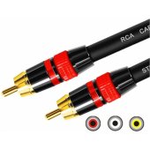 RCA–RCA kabelis, juodas, 3 m (MCABLE-RR)