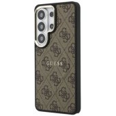 PU odos 4G magnetinis dėklas su auksiniu rėmeliu Galaxy S26 Ultra, rudas