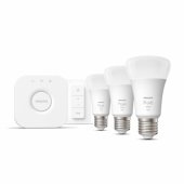 Philips Hue pradinis rinkinys bridge + 3 x E27 9.5W BT lemputės + perjungiklis