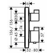 Ecostat Square Thermostat 2 functions Matt Black