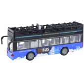 Miesto autobusas, dviaukštis, 1:16, valdomas nuotoliniu būdu, šviesos, garsai, mėlynas