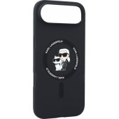 Silikoninis Karl&Choupette MagSafe žiedas iPhone 17 Air, juodas