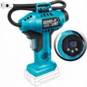 Dedra automobilinis kompresorius, pistoleto tipo kompresorius, 11 bar, 18 V, LCD
