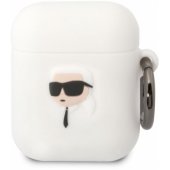3D Logo NFT Karl Head Silicone Case for Airpods 1/ 2 White