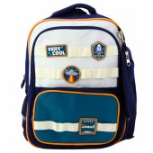 Mokyklinė kuprinė Space Patches su penaline, tamsiai mėlyna, 16 l