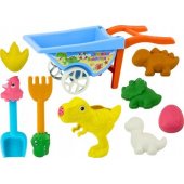 Set of Toczka Sand Toys, Six Molds, Watering Can, Dinosaurs