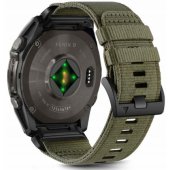 Nailoninis dirželis Classic Garmin Fenix 5X/ 5X PLUS/ 6X/ 6X PRO/ 7X/ 8/ 8 PRO alyvuogių žalios spalvos