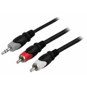 Garso kabelis 3,5 mm 2xRCA 15 m juodas
