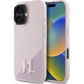 "Silicone Shadow Metal Initial MagSafe iPhone 16" Pink