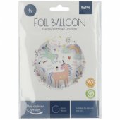 Folinis balionas „Birthday Unicorn“ 45 cm