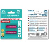 Rechargeable Red AAA / R03 1000mAh 2 pack