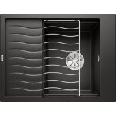 Blanco Elon 45 S Silgranite black sink with InFino stopper, grille