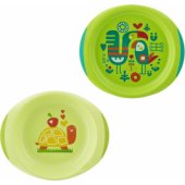 Chicco Zestaw 2 talerzy zielony
