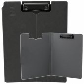 Clipboard Board With Cover Metal Clip A4 Plastic Office Black