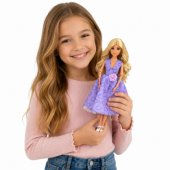 Anlily Fashion Doll in Purple Dress with Hearts and Purse Accessories