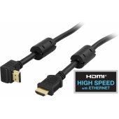 HDMI to HDMI Angled Ethernet 1m Black
