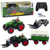 Agricultural Tractor With Trailer And Forks Remote Controlled RC 2.4G