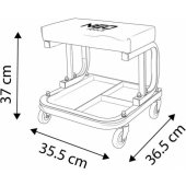 Workbench stool on wheels with tool shelf