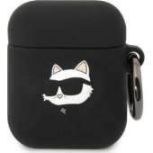 3D Logo NFT Choupette Head Silicone Case for Airpods 1/ 2 Black
