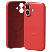 Pusiau silikoninis dėklas su MagSafe, skirtas iPhone 17, raudonas