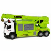 Truck with Crane and Vehicle Transporter Lights Sounds Green