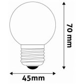 E27, G45, 1W, 30Lm, 200°, Red