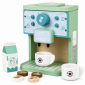 Wooden Set of Coffee Maker, Cups, Milk, Accessories for Children