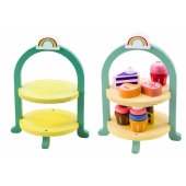 Sweets Set Cakes Cupcakes Wooden Stand