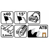 _7920952 Karbido pjūklas medienai 210x30 40z TDD-210x30x40Z