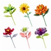Building Blocks Single Flower With Stem Colorful Mix 71-106 Pieces