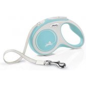 Flexi automatic leash New Comfort S tape 5 m color light blue