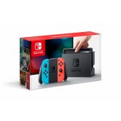 Switch su neoniniu raudonu ir mėlynu Joy-Con