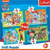 Paw Patrol 4in1 Puzzles Cheerful Paw Patrol Team Trefl 34346