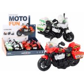 Police Motorcycle 1:10 Lights Sounds White/ Red